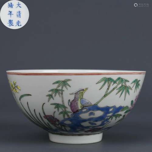 A Famille Rose Bamboo Bowl