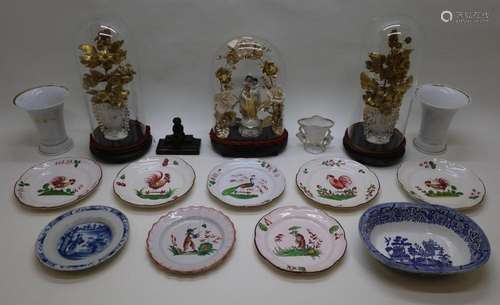 Lot Strassbourg borden + Delfts bord + faience kommetje + 3 ...