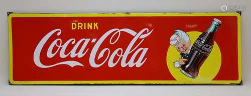 Oud emailbord Coca Cola, Foremail TPB 578/15/54 - Lengte 145...