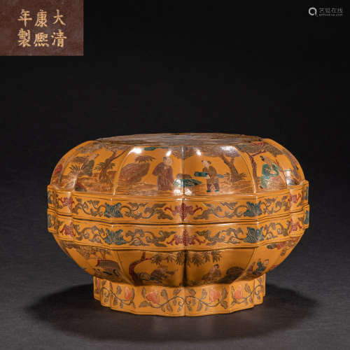 CHINESE LACQUERWARE ROUND BOX, QING DYNASTY