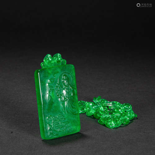 CHINESE JADEITE INTEGRATED CHAIN, QING DYNASTY