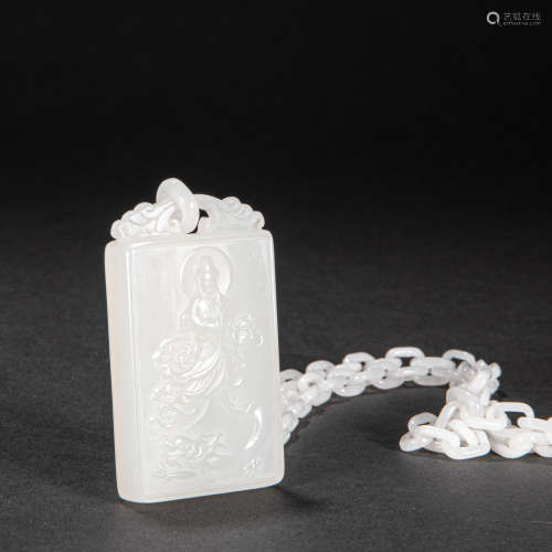 CHINESE WHITE JADE INTEGRATED CHAIN, QING DYNASTY