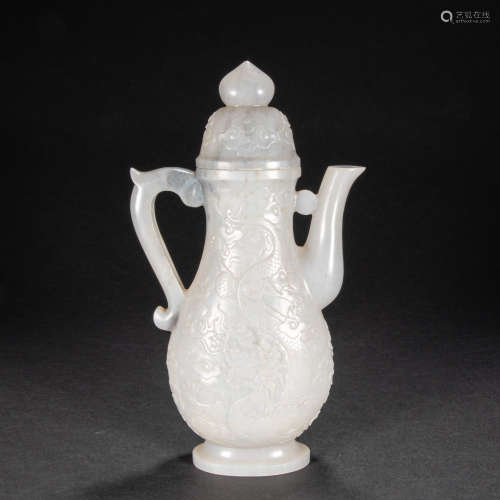 CHINESE HETIAN JADE HOLDING POT, QING DYNASTY