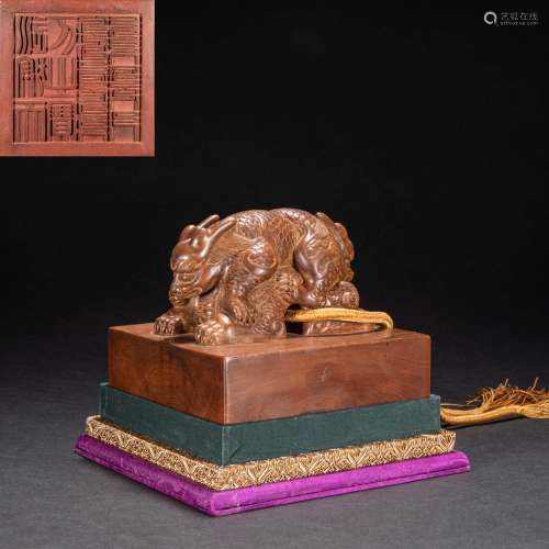 CHINESE SANDALWOOD SEAL, QING DYNASTY