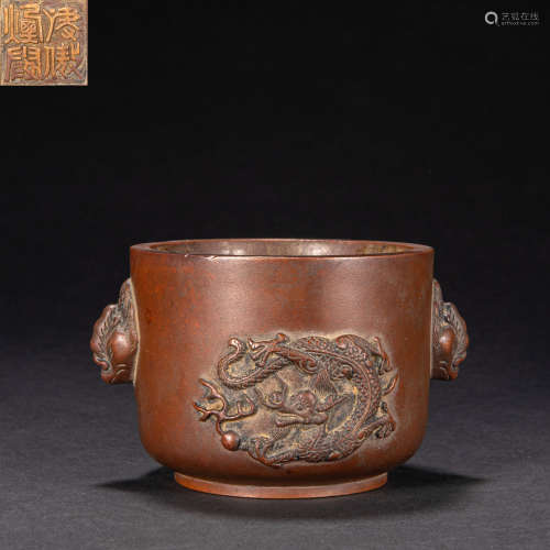 CHINESE COPPER INCENSE BURNER, MING DYNASTY