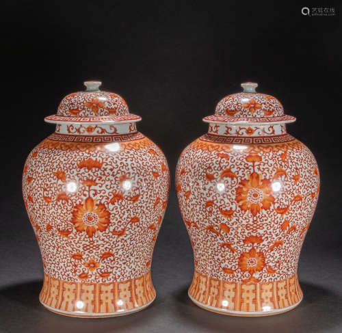 A PAIR OF CHINESE GENERAL JARS, QING DYNASTY