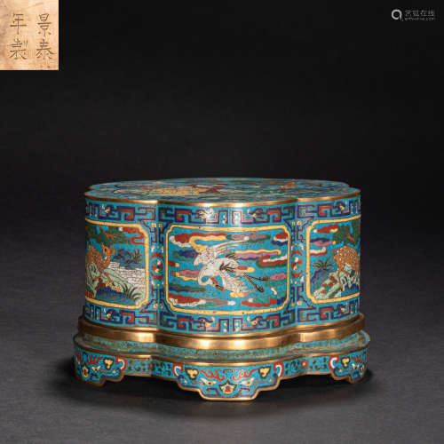 CHINESE CLOISONNÉ SQUARE BOX, QING DYNASTY