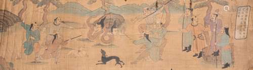 CHINESE LINEN CLOTH PAINTING, LIAOJIN PERIOD