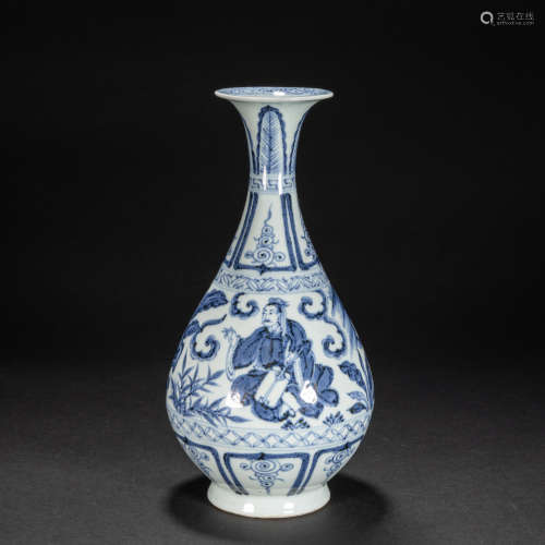 CHINESE BLUE AND WHITE SPRING POT, YUAN DYNASTY