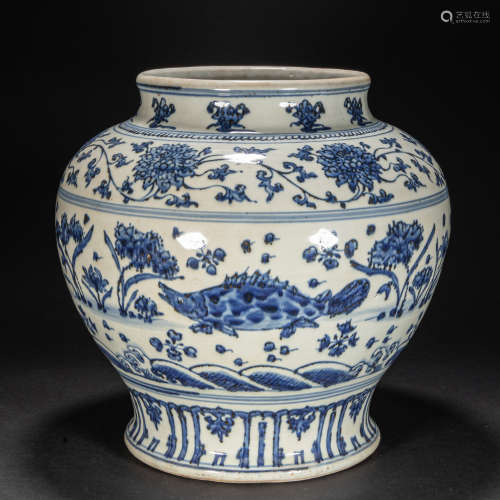 CHINESE BLUE AND WHITE JARS, MING DYNASTY