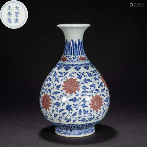 CHINESE BLUE AND WHITE SPRING POT, QING DYNASTY