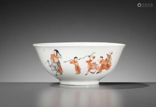 A FAMILLE VERTE ‘EIGHT IMMORTALS’ BOWL, QING DYNASTY