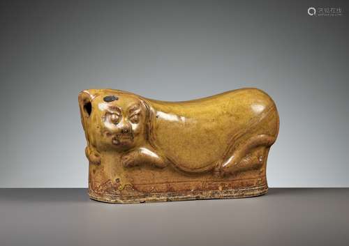 AN UNUSUAL BROWN-GLAZED ‘TIGER’ PILLOW, LIAO TO JIN DYNASTY