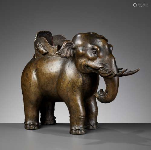 A BRONZE ‘PUXIAN’ ELEPHANT-FORM CENSER, MING DYNASTY