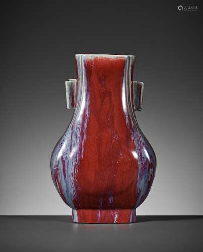 A FLAMBÉ-GLAZED VASE, FANGHU, TONGZHI MARK AND PERIOD