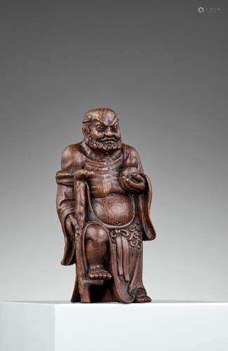 A BAMBOO FIGURE OF 'IRON CRUTCH LI', QING DYNASTY