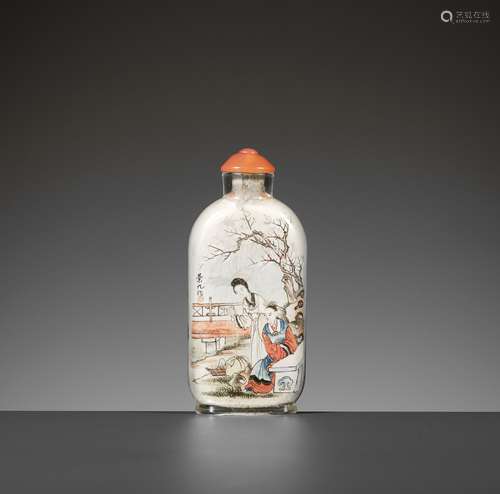 AN INSIDE-PAINTED GLASS SNUFF BOTTLE, BY BI RONGJIU