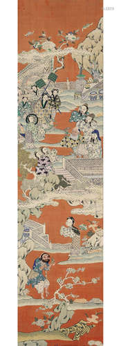 A SILK KESI ‘PEACH FESTIVAL’ PANEL, QING DYNASTY