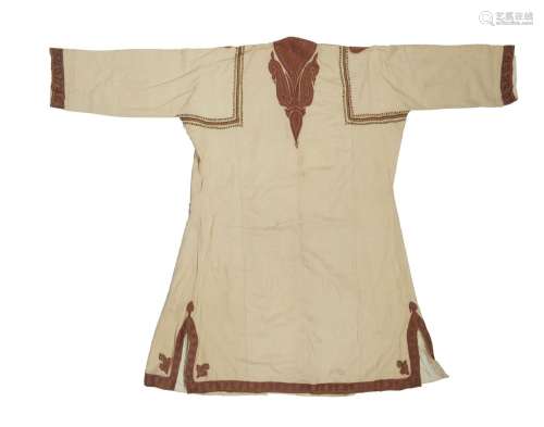 79-Vêtement indien en coton blanc à motif cachemire