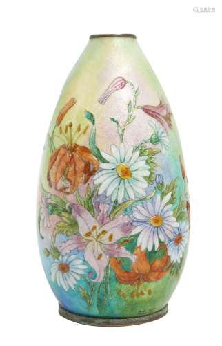 93-Camille FAURE
Vase ovoïde en cuivre émaillé à décor de br...