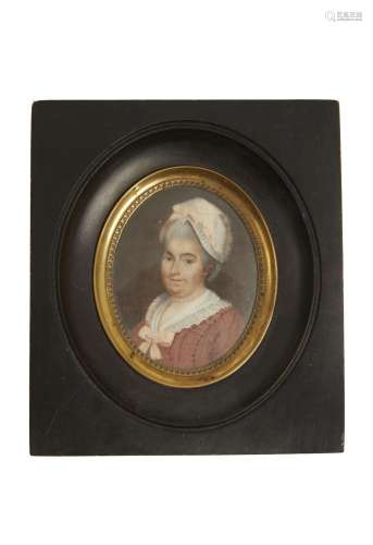 177-Miniature figurant un portrait de femme
Signée F