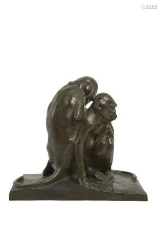 188-Alfredo BIAGINI (1886-1952)
Couple de singes
Sculpture e...