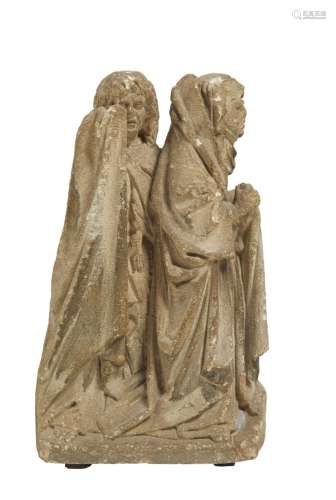 261-Deux saints personnages
Groupe en pierre sculptée
XVIème...