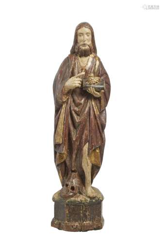 270-Saint Jean-Baptiste
Groupe en bois sculpté polychrome
Us...