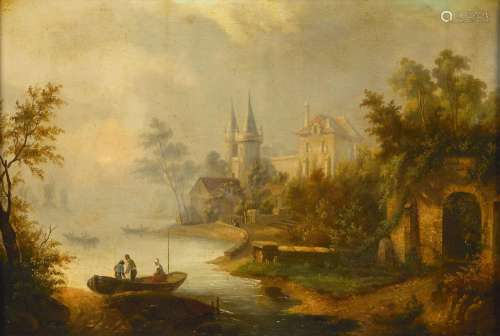 326-SALOMON VERVEER (1813-1876)
"Barque près du château...
