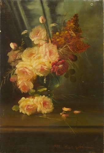 370-Max CARLIER (1872-1938);
 « Nature morte aux fleurs »; 
...