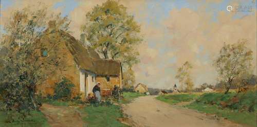 380-Paul Emile LECOMTE (1877-1950)
Vue de ferme 
Huile sur t...