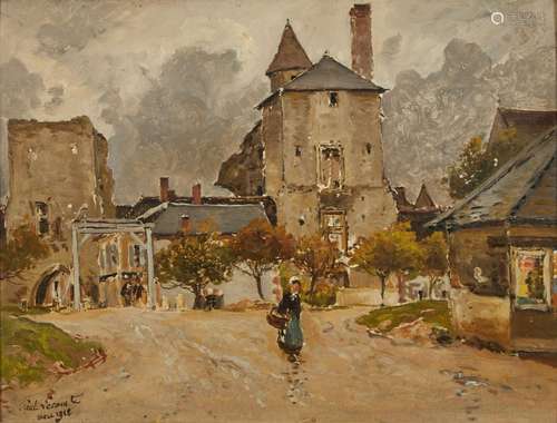 407-Paul Emile LECOMTE (1877-1950)
Le retour du marché 
Huil...