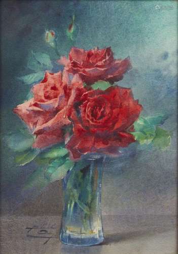 439-Blanche ODIN(1865-1957)
Vase aux roses
Aquarelle sur pap...