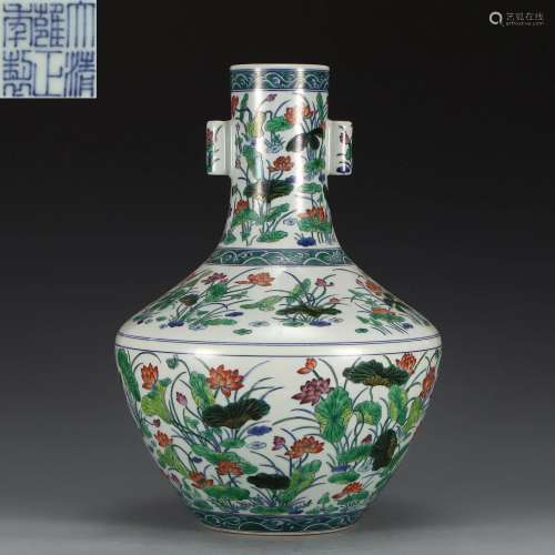 A Doucai Glazed Lotus Pond Zun Vase