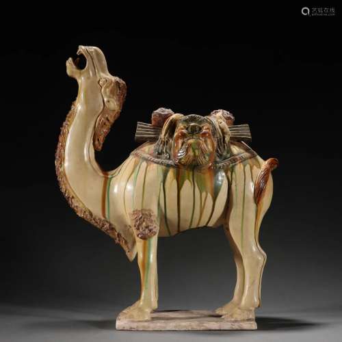 A Sancai Glazed Standing Camel