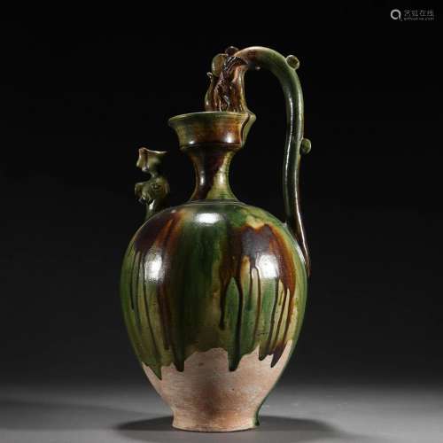 A Sancai Glazed Pottery Vase