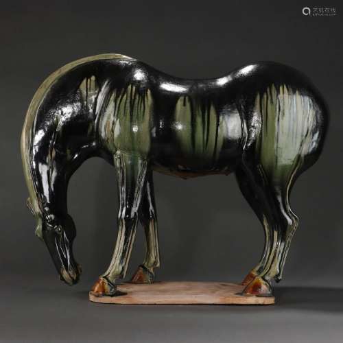 A Sancai Glazed Standing Horse
