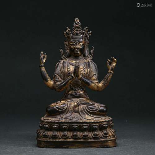 A Bronze-gilt Seated Avalokitesvara