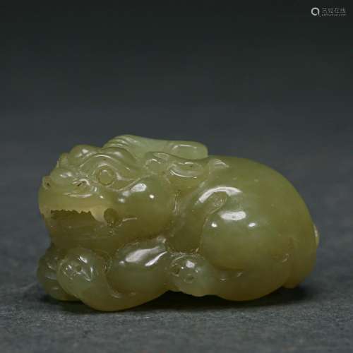 A Carved Yellow Jade Beast