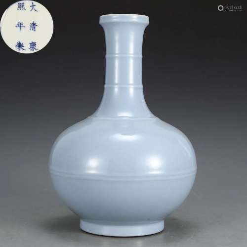 A Sky Blue Glazed Bottle Vase
