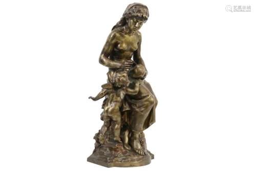 MOREAU MATHURIN (1822 - 1912) antieke sculptuur in brons : &...