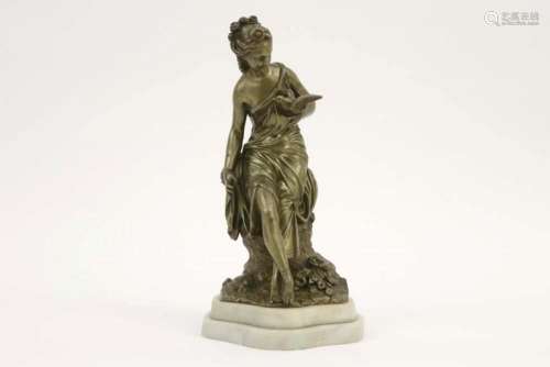 Negentiende eeuwse Franse sculptuur met een typisch romantis...