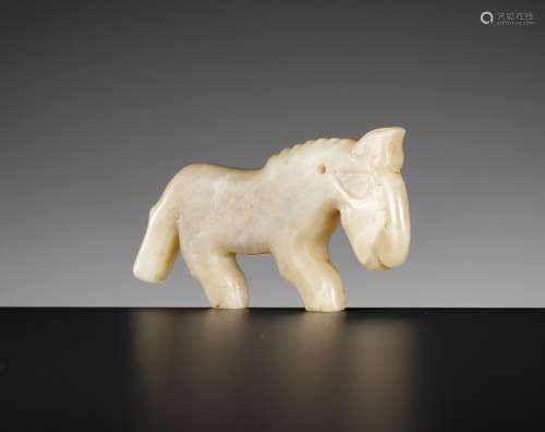 A JADE ‘HORSE’ PENDANT, LATE SHANG TO WESTERN ZHOU DYNASTY