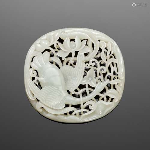 A MAGNIFICENT WHITE JADE ‘SPRING WATER’ PLAQUE, JIN TO YUAN ...