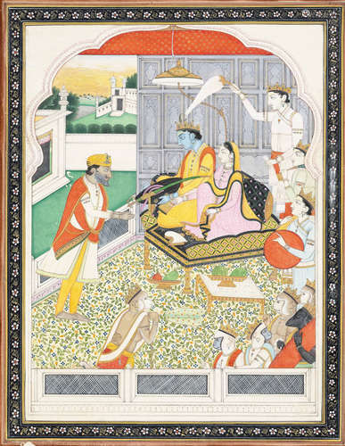 AN INDIAN MINIATURE PAINTING OF MAHARAJA GULAB SINGH (1792-1...