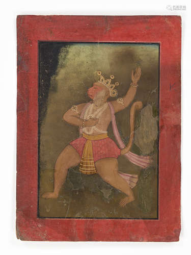 A FINE INDIAN MINIATURE PAINTING OF HANUMAN