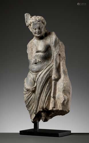 A SCHIST FIGURE OF VAJRAPANI, KUSHAN PERIOD