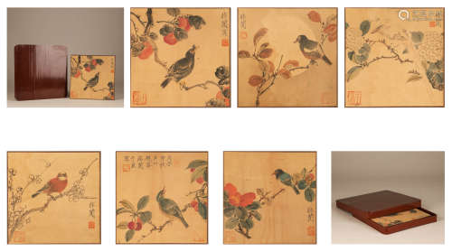 Silk flower and bird paintings of Yu Feichang in the Qing Dy...