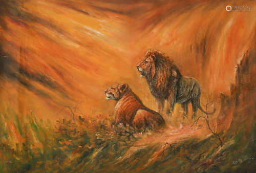Oil painting animals