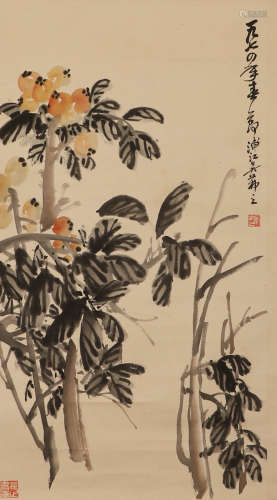 Wu Fozhi's paper flower vertical axis in the Qing Dynasty